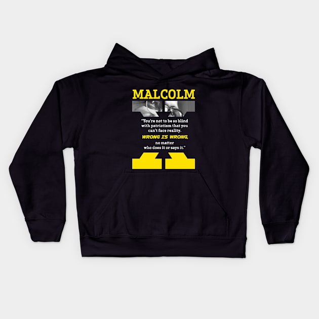 malcolm x quotes Kids Hoodie by ZUNAIRA